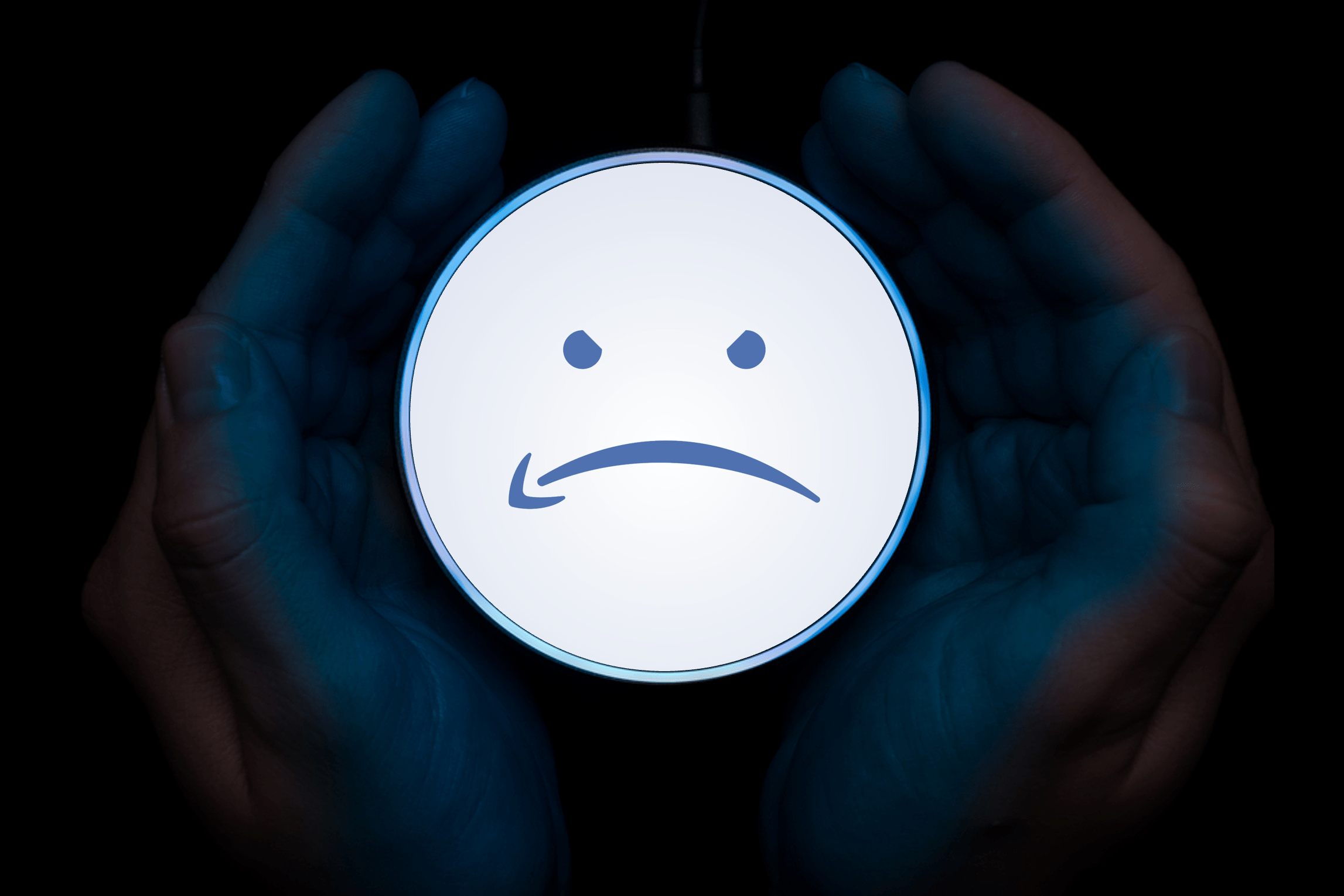 Alexa Frowny Face Blue